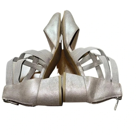 Eileen Fisher Juku Metallic Gold Heel Size 6 - Picture 3 of 7